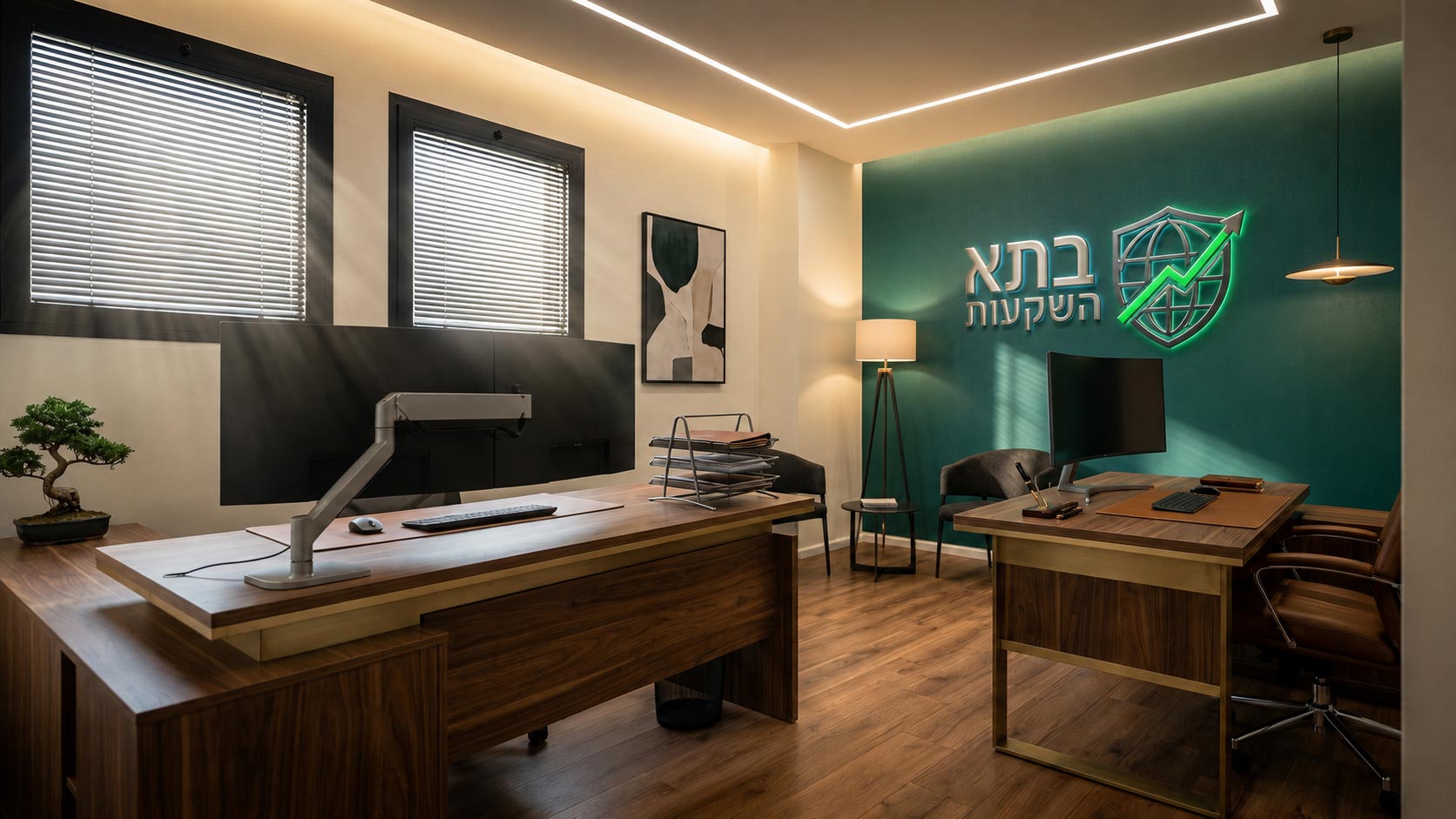 חדר עבודה במשרדי בתא השקעות